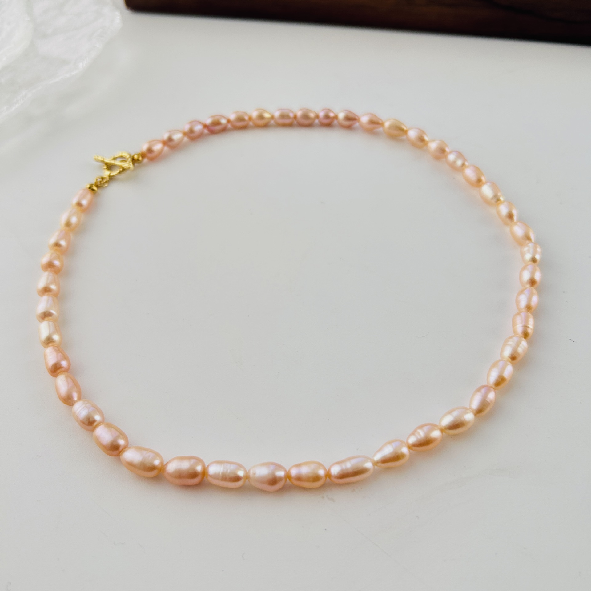 Pearl Necklace Female Niche Design Pendant Clavicle Chain Natural Freshwater Pink Small Pearl Necklace 2024 Gift