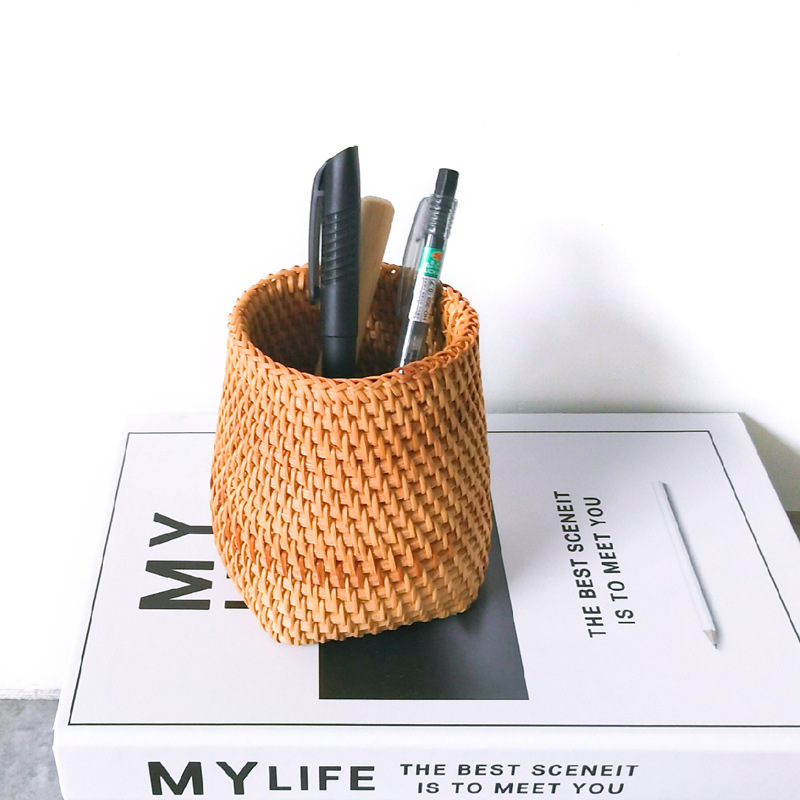 Picture of Rattan Pen Holder Tea Set Bamboo Tea Tongs Tea Spoon Tea Needle Pu'Er Tea Six-Piece Tea Ceremony Accessory Storage Box Rustic Style