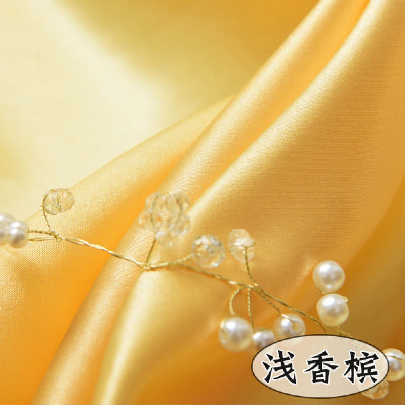 Picture of Satin Fabric Silk Lining Fabric Color Red Cloth Encryption Thickened Hanfu Dress Decorative Lining Silk Lining Summer
