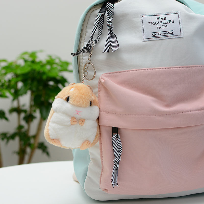Picture of Plush Chubby Hamster Doll Keychain Pendant Girls South Korea Creative Cute Doll School Bag Hanging Ornaments