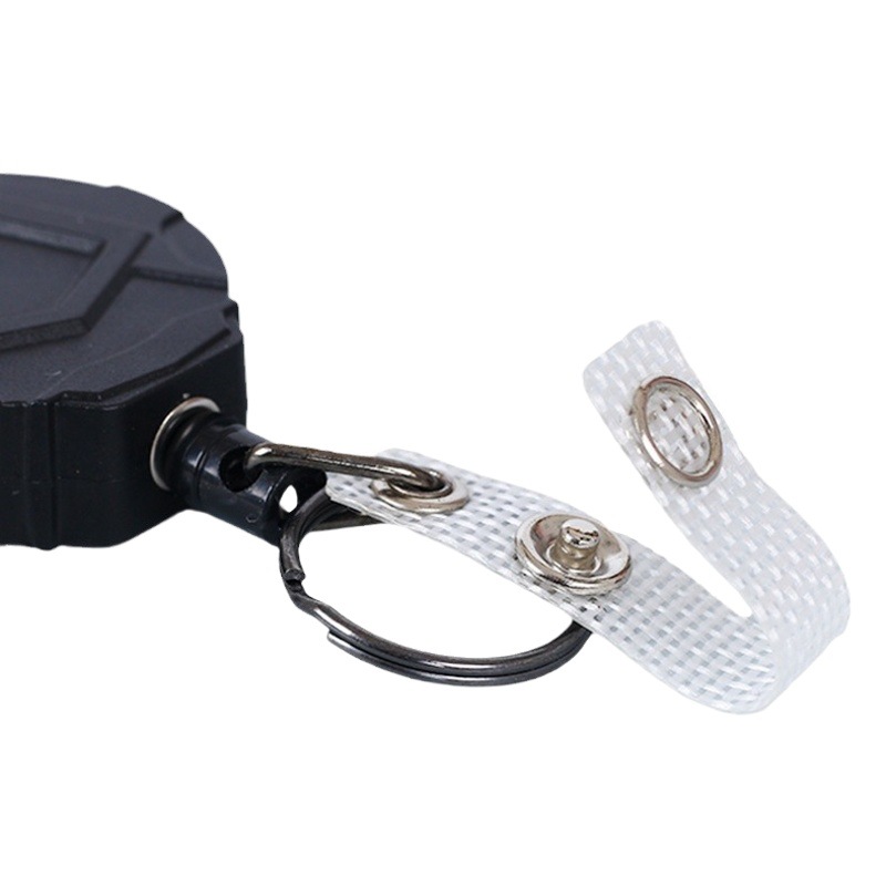 Amazon Hot Selling Steel Wire Rope Outdoor Mountaineering Easy Pull Buckle High Elastic Telescopic Keychain Laser LOGO