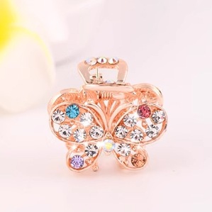 Picture of New small size Grab Clip Hair Clip Hair Clip Adult Bangs Hair Clip Children Top Clip Electroplated Rhinestone Elegant Hair Accessories Headdress