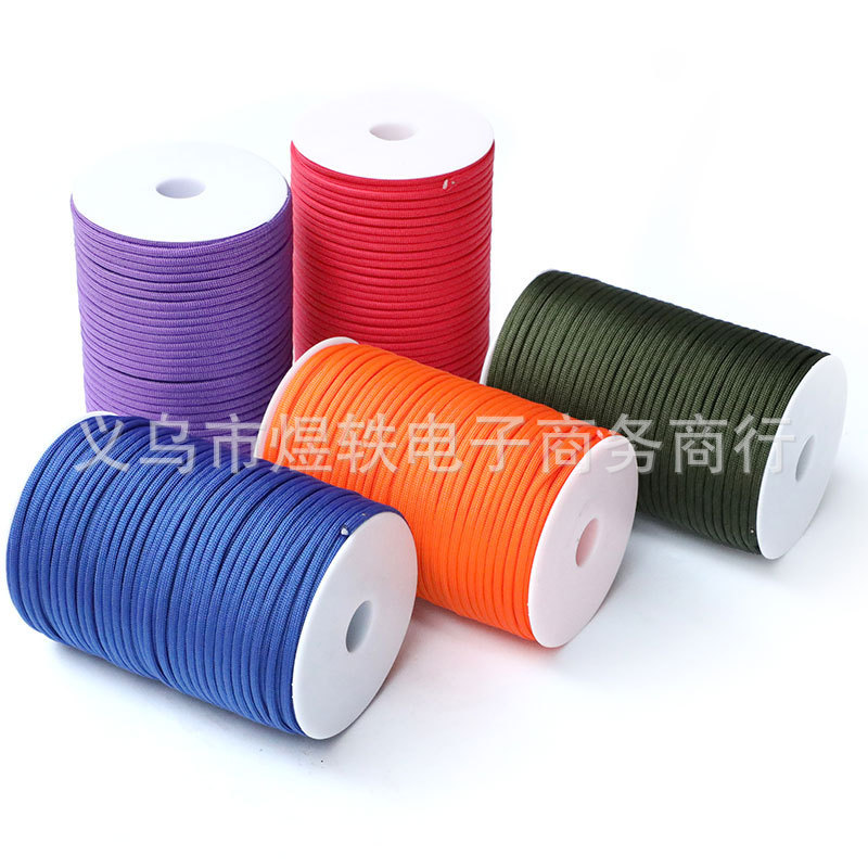 100m Outdoor Seven-Core Paracord 4mm Bracelet Braided Wire Survival Tent Accessories Textile Camping 7-Core Military Grade