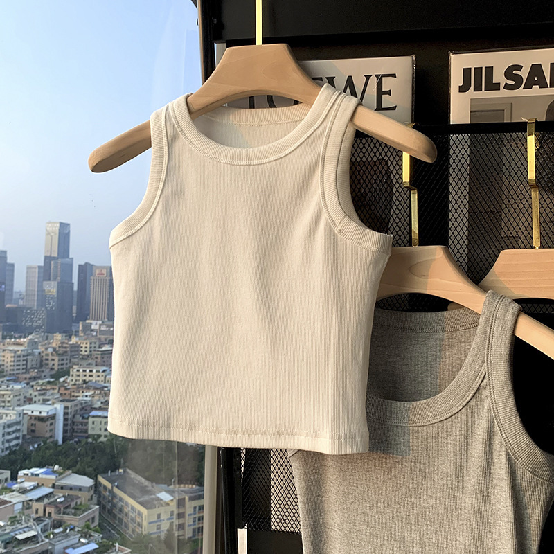 Picture of Foundation Threaded Camisole Women's Outer Wear Summer New Slim-fit Short Sleeveless T-shirt Inner Base Shirt Top