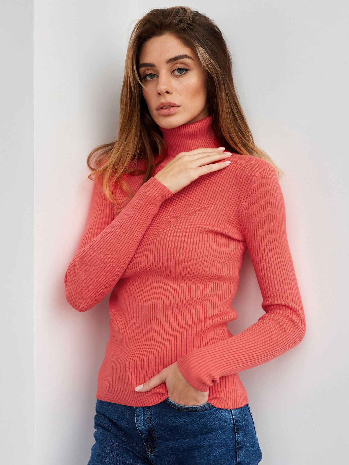 Picture of Cross-Border Turtleneck Knitwear Knitted Bottoming Shirt European and American 2025 Amazon Autumn Knitwear Turtleneck Pullover Knitwear for Women