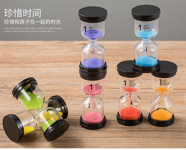 Picture of Manufacturer Wholesale Black Cover Hourglass Timer 1/3/5/10/15/20/30/45/60 Points Creative Gift Hourglass