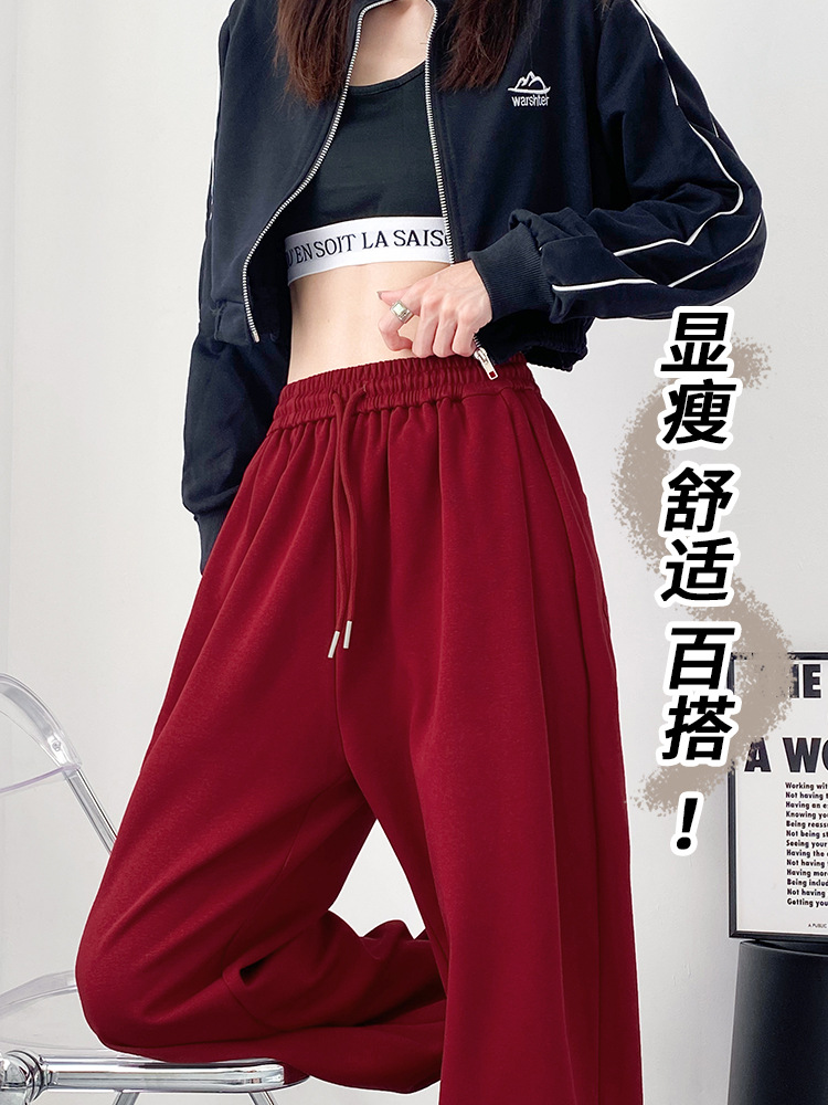 Plus-size plus-size American casual pants, loose sweatpants for women, new spring-autumn jogger sweatpants, lantern pants for women