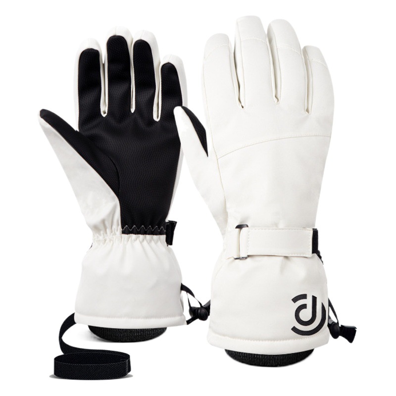 Ski gloves for men and women winter white warm cycling sports spot Amazon touch screen five-finger outdoor gloves Cotton