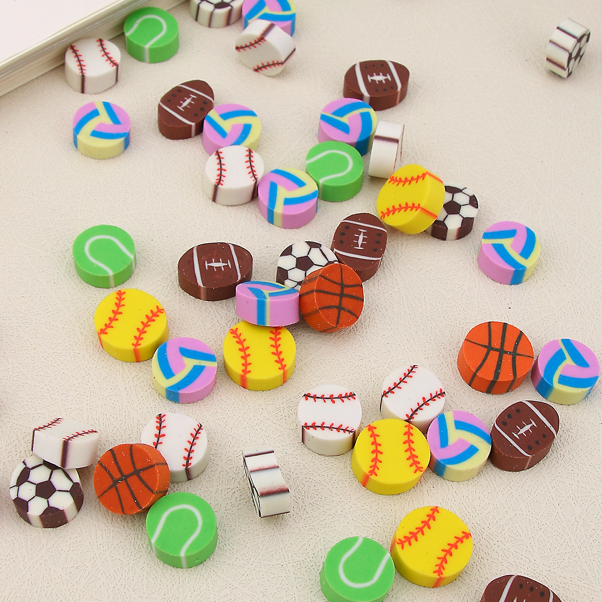 Cartoon creative eraser sports ball shape small size sandwich slice clean children