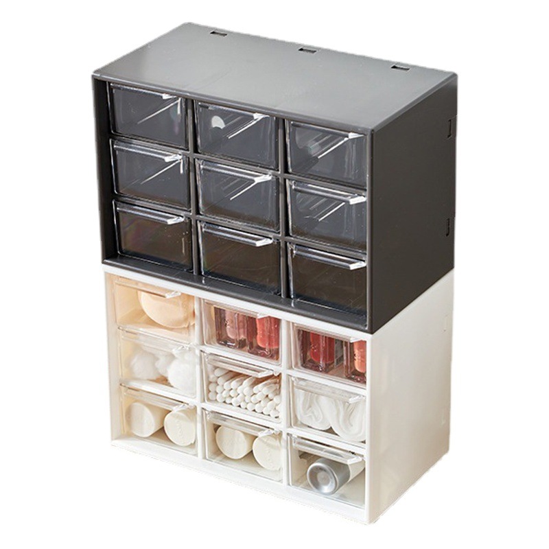 Japanese throwing beauty pupil storage box desktop stationery sundries dormitory students plastic Jiugongge girl heart Japanese small box