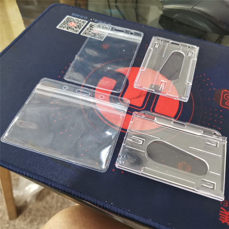 Spot PVC transparent waterproof work card set hard badge certificate bus neck rope card set factory brand access control wholesale