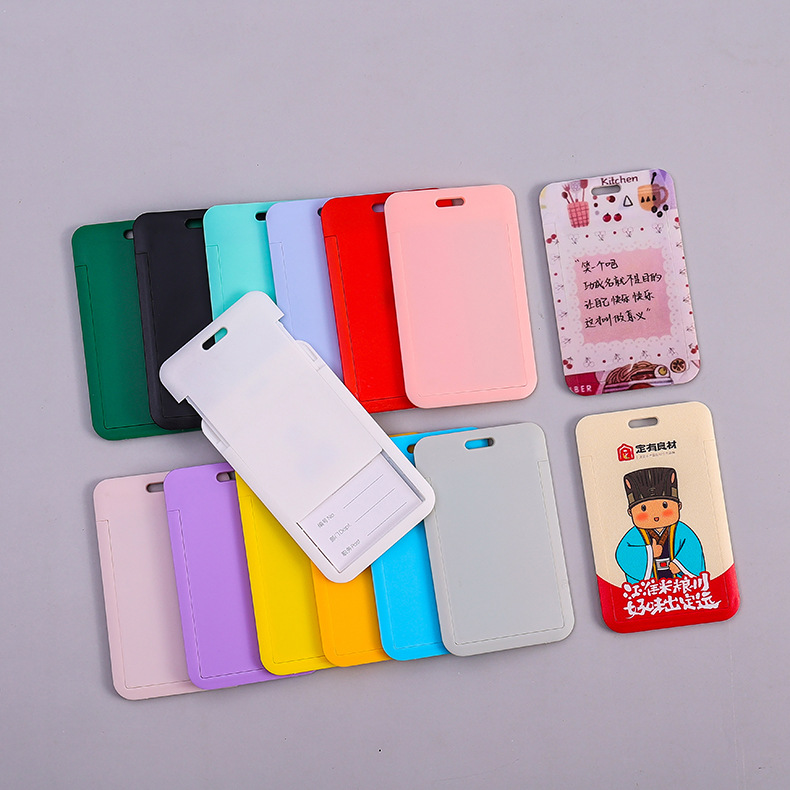 Picture of Sliding cover card push card ABS plastic cartoon tag student card cover work card badge cover chest card wholesale fixed