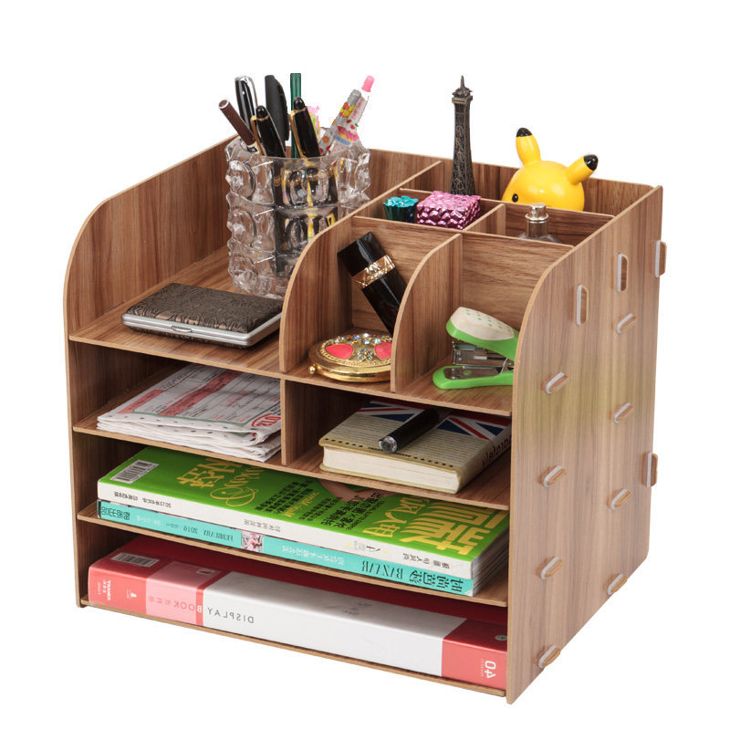 Wooden Office Supplies Desktop Drawer Storage Box File Rack File Frame Data Rack Storage Rack Amazon