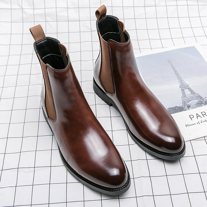 Cross-border British style men's plus size fashion Chelsea boots men's autumn and winter leather boots European and American trend ankle boots wholesale