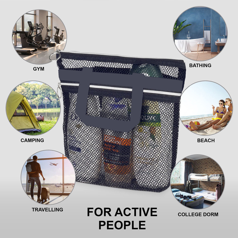 Picture of Cross-Border Visual Mesh Bathroom Toiletry Bag Cosmetic Bag Travel Portable Beach Bag Children's Toy Storage Bag