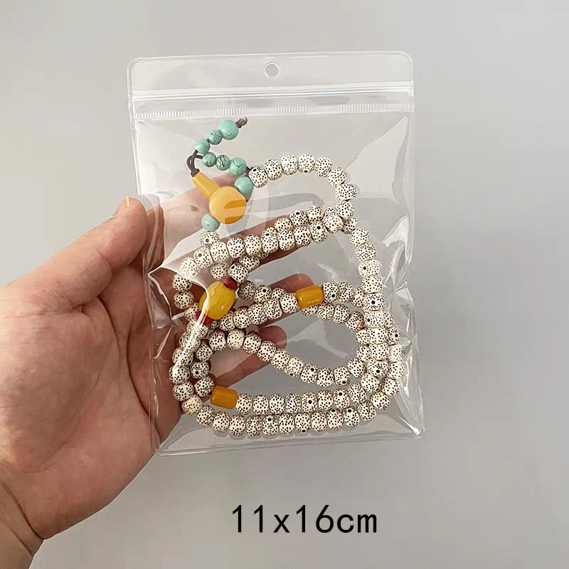 Picture of PVC Hole Jewelry Storage Bag Bracelet Small Jewelry Packaging Transparent Sealed Holed Plastic Sealed Self-sealing Bag