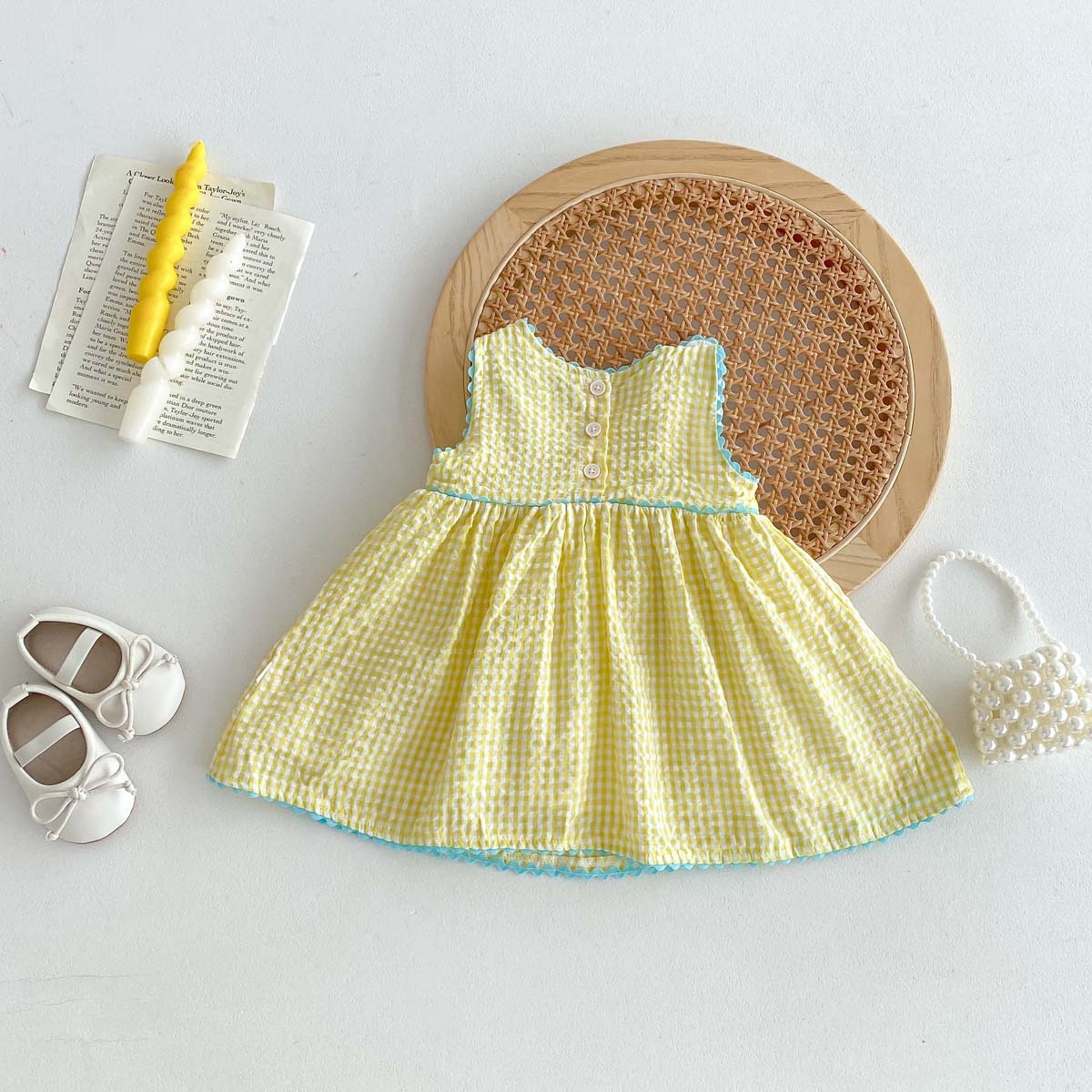 Picture of Children's Wear Girl's Summer dress Cute Cartoon Duck Vic Skirt Baby's Western Style Embroidered Princess Paid Dress