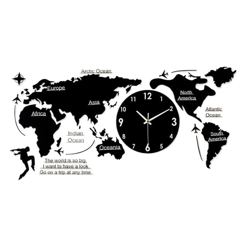 Picture of Cross-Border Map European Clock Decorative Wall Clock Living Room Simple Modern Wall Art Fashion Home Atmospheric Clock