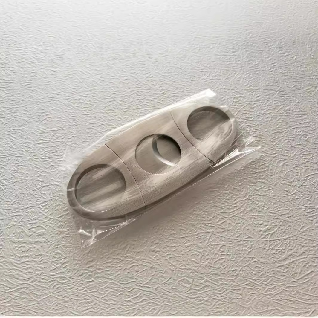 Picture of Metal Cigar Cutter 1112 #   Round Head Stainless Steel Cigar Cutter Cigar Cutter Cigar Tool Opp Bag