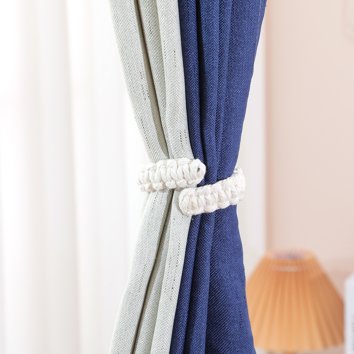 Picture of Cross-border new hemp rope curtain clip living room curtain binding rope woven curtain lace pure handmade window