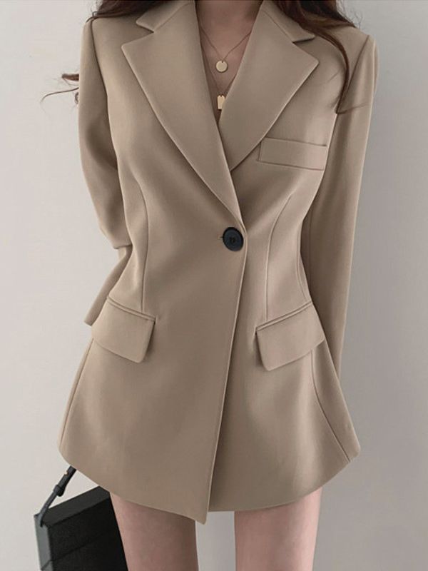 Picture of Black Casual 2025 New Spring and Autumn Korean Style Elegant Suit Top Suit Jacket Women's High Sense