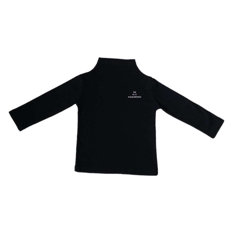 GL-kids Korean style autumn and winter new children's half turtleneck letter printed bottoming shirt men and women baby all-match long sleeve T