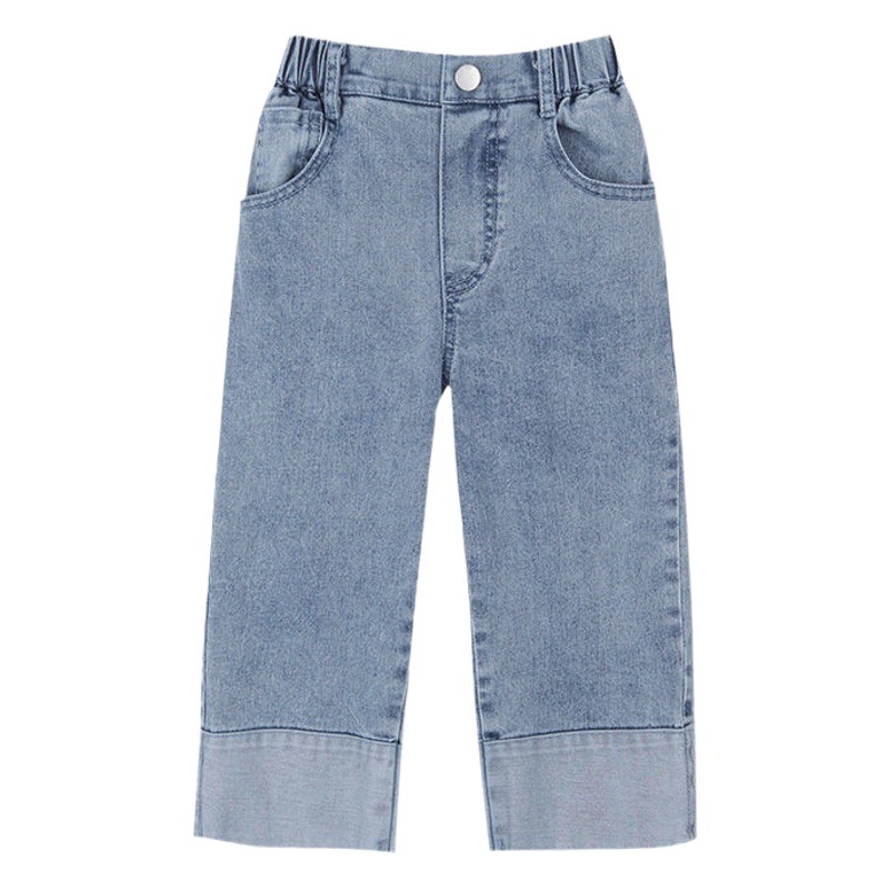 Girls' Straight-Leg Jeans 2025 Spring and Autumn New Korean Style Western Style Spring Clothes for Middle and Large Children Loose Casual Pants Trousers