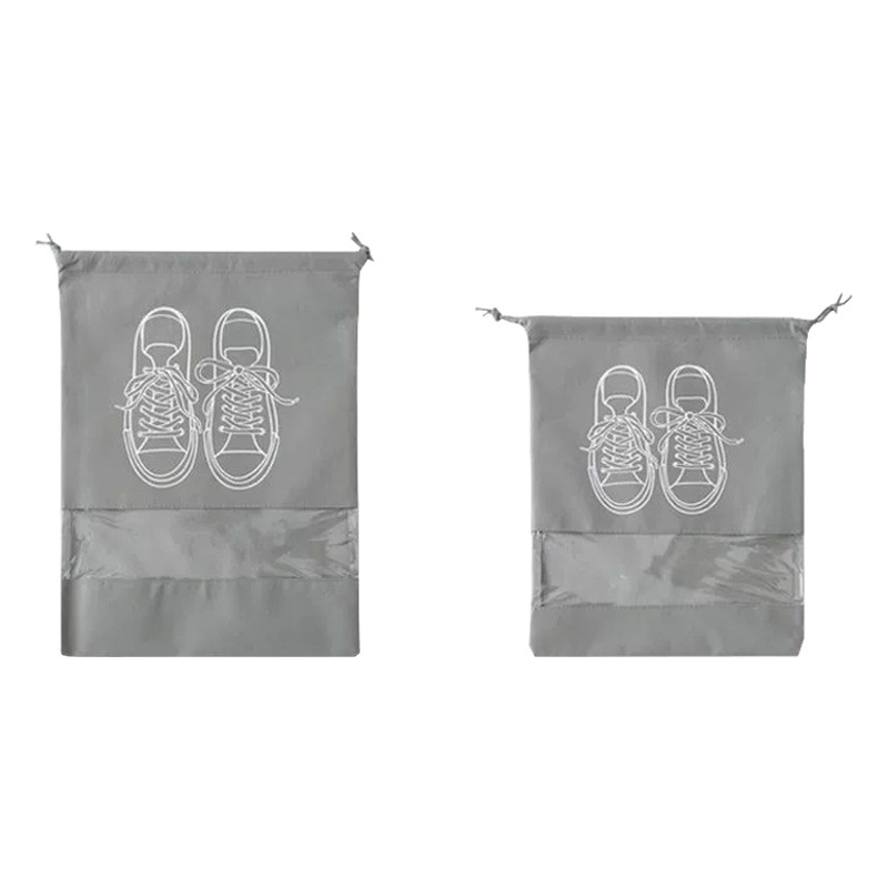 Manufacturer's Ready-Made Non-Woven Shoe Storage Bag Drawstring Household Portable Thickened Dust-Proof Drawstring Flap Pocket Pants with Logo Printing