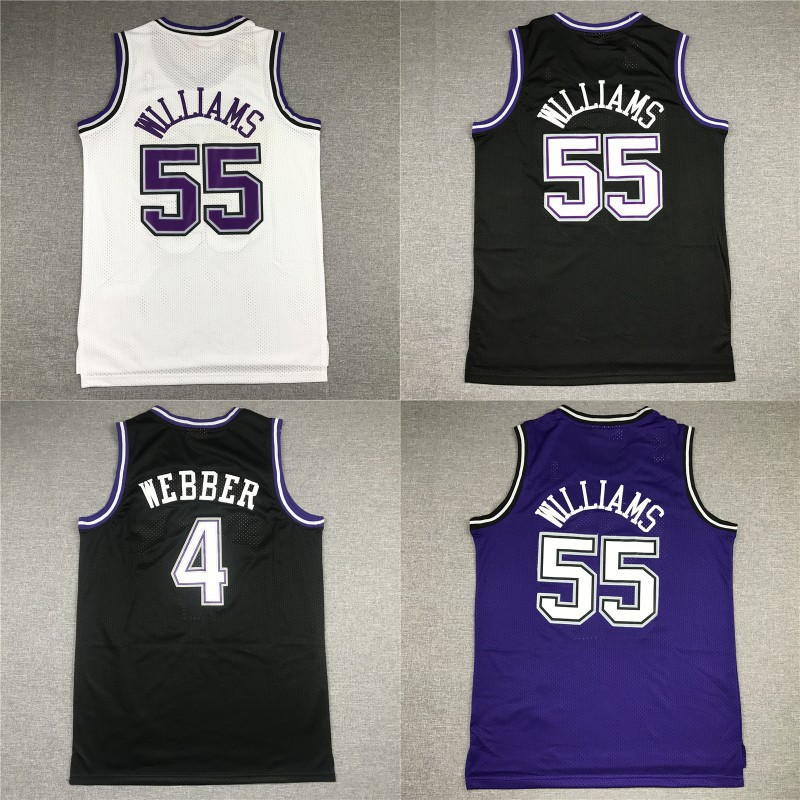 Kings jersey Kings 55# Williams 4# Weber embroidered basketball suit Kings jersey