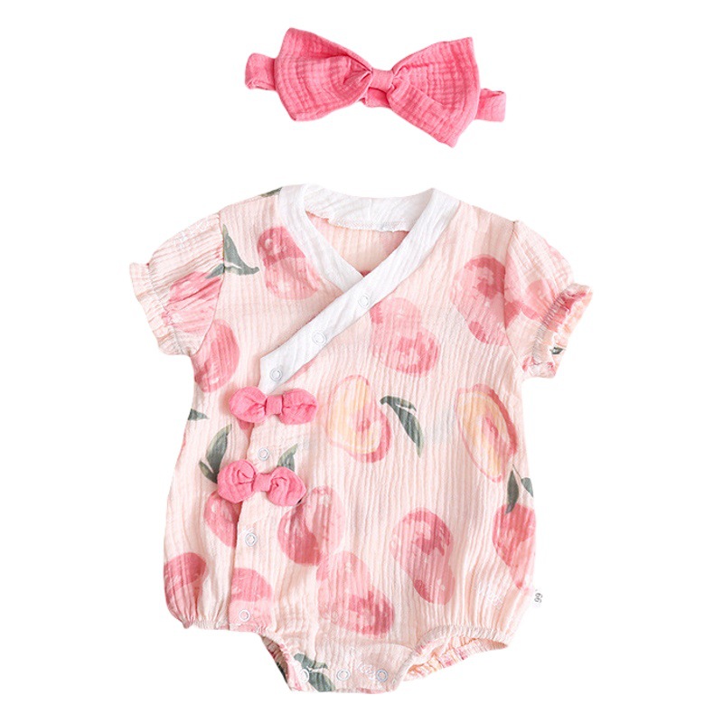 2023 Summer New Baby Clothes Baby Girl's Jumpsuit Full Moon Hayi Thin Bag Fart Clothes Monk Clothes
