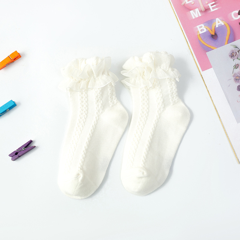 Picture of Spring Summer Autumn Girls Lace Socks Korean Fashion Dance Socks Children's Socks Lace Princess Socks Baby Girls Socks