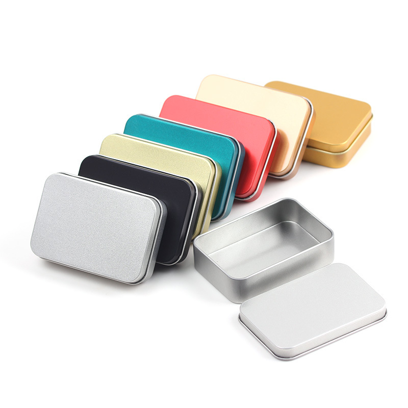 Picture of in stock Rectangular Tinplate Box Packaging Metal Container Heaven and Earth Cover Iron Box Packaging Small Tools Tinplate Box