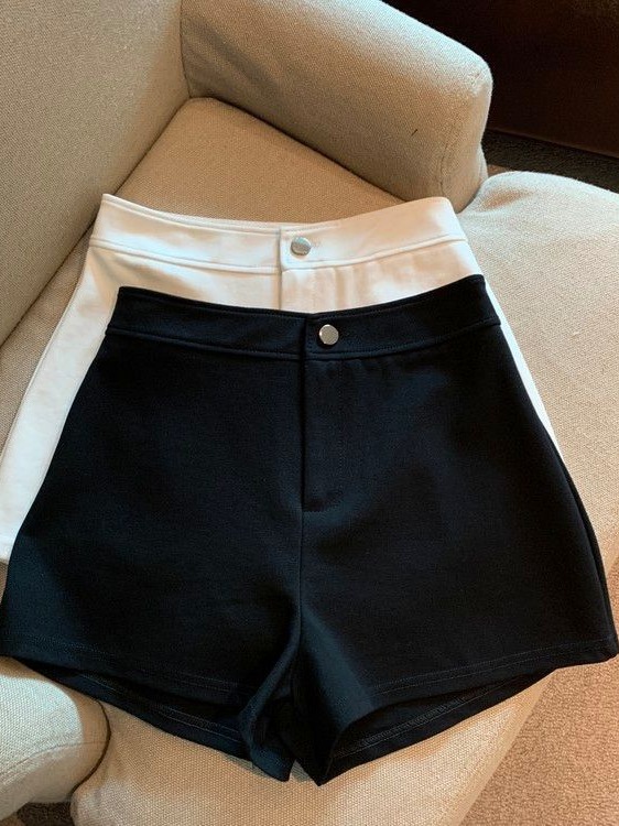 Black Lower Body Missing Spring and Autumn Bottoming Shorts Women's Summer High Waist Slimming A- shaped Tight Stretch Hot Pants
