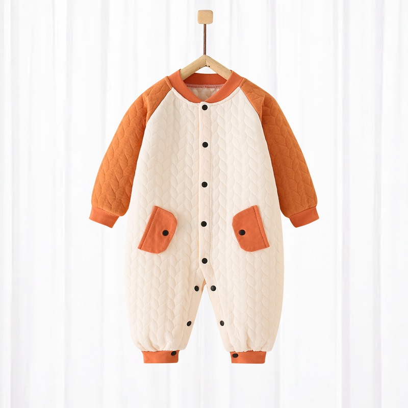 Picture of Baby's Jumpsuit Spring and Autumn Pure Cotton Warm Cotton Jacket Autumn Clothes Baby's Thickened Winter Pajamas Newborn Clothes