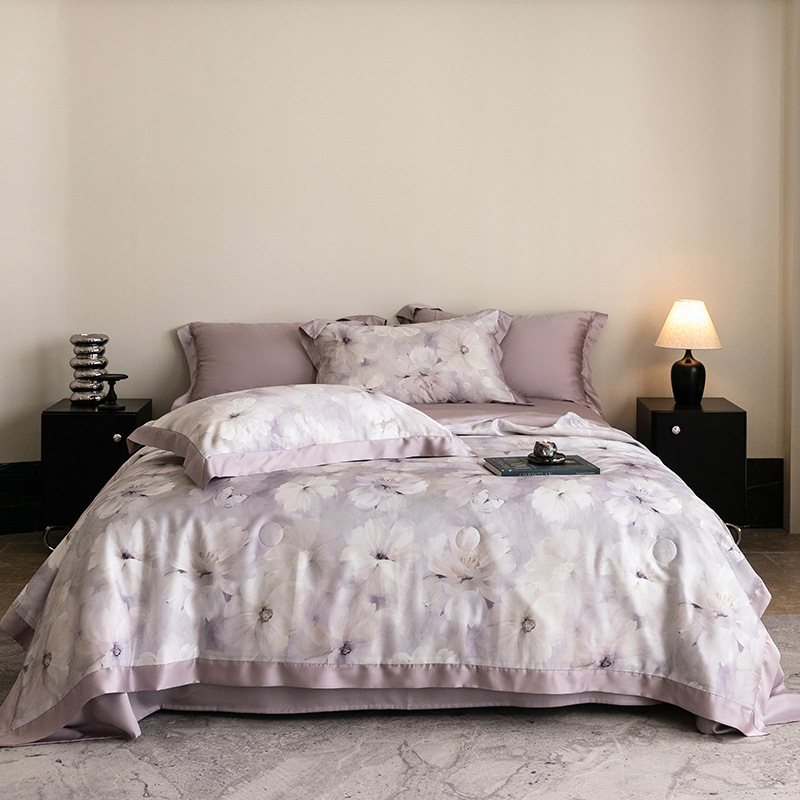 Picture of Light Luxury 100 Lyocell Tencel Summer Cool Quilt Four-Piece Set Air Conditioned Quilt Summer Quilt Advanced Sense Class A Maternal and Infant Quilt