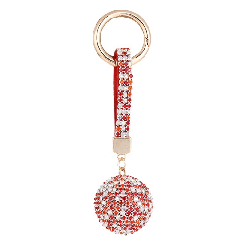 Cross-border explosions fashion full diamond ball keychain high-end rhinestone backpack pendant car key pendant wholesale