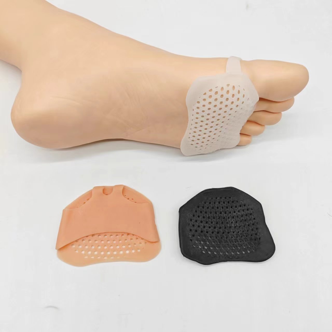 Honeycomb Forefoot Pad Silicone Foot Cover Toe Divider Foot Cover Soft Massage Shock Absorption Anti-wear Anti-slip Forefoot Pad