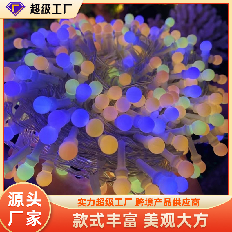 Taizhou Decorative Light String Solar Popcorn Color Changing Light String Courtyard Decoration Outdoor Camping Atmosphere Light Waterproof Light