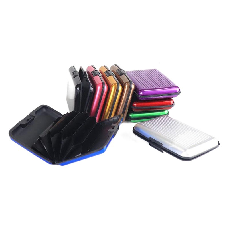 Company Gift Aluminum Alloy Credit Card Bag Business Card Box Aluminum Surface Colorful Card Box Antimagnetic Bank Card Box