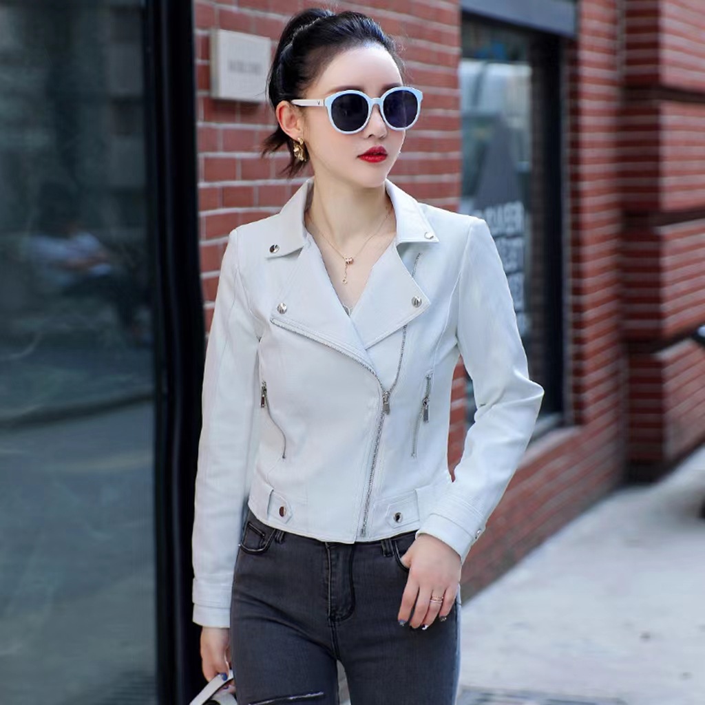Picture of Factory wholesale spring and autumn new Korean women PU leather women's short slim small coat motorcycle clothing leather jacket