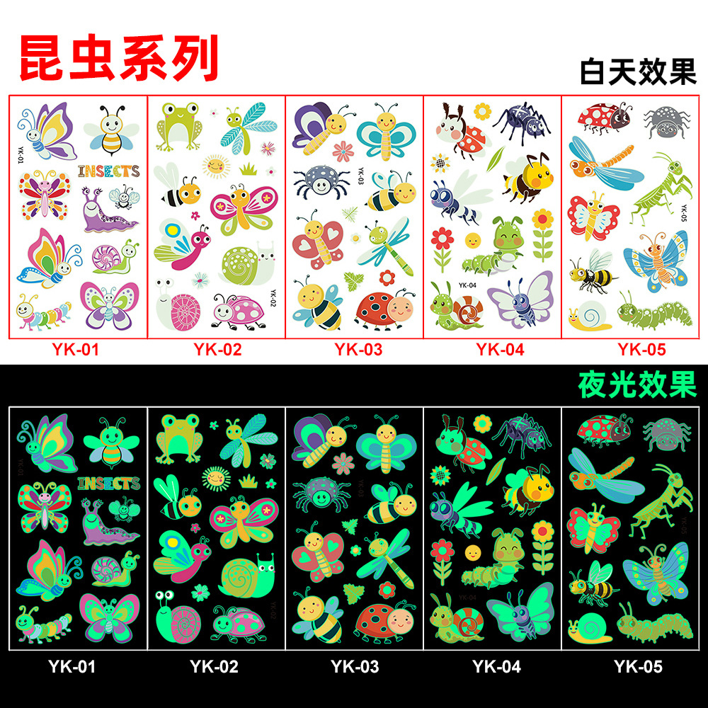 Picture of Amazon New Luminous tattoo Sticker Kids Cartoon Bonus Party Gift tattoo Cross Border Temporary Sticker