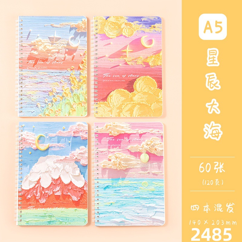 Picture of Cute high-value small fresh flower coil notebook notebook horizontal line inner page student notepad wholesale