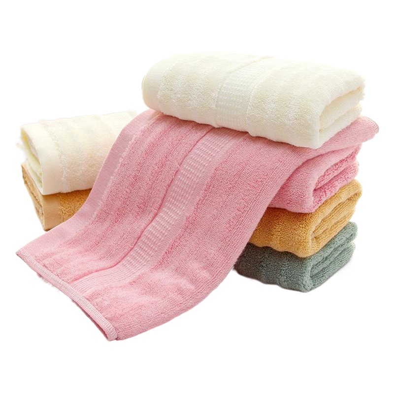 Cross-border generation hair plain 120g thick high and low wool bamboo fiber wave towel gift advertising creative soft towel