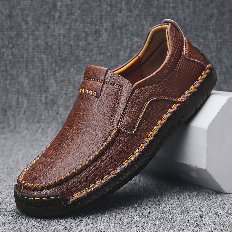 Cross-border Foreign Trade plus size Leather Shoes Men's Genuine Leather Breathable Business Casual Men's Shoes Men's Loafers Soft Sole Driving Shoes