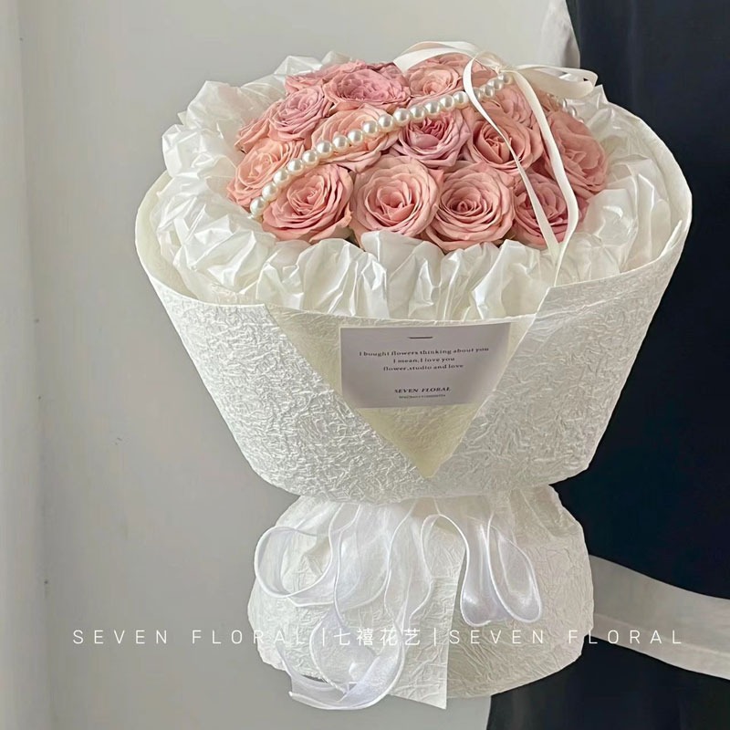 Flower Love Ink Stone Texture Paper diy Handmade Material Waterproof Wrapping Paper Flower Bundle High Texture Pleated Wrapping Paper