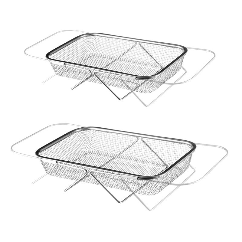 Picture of Kitchen Stainless Steel Drain Basket Retractable Kitchen Sink Large Household Sink Drain Rack Square