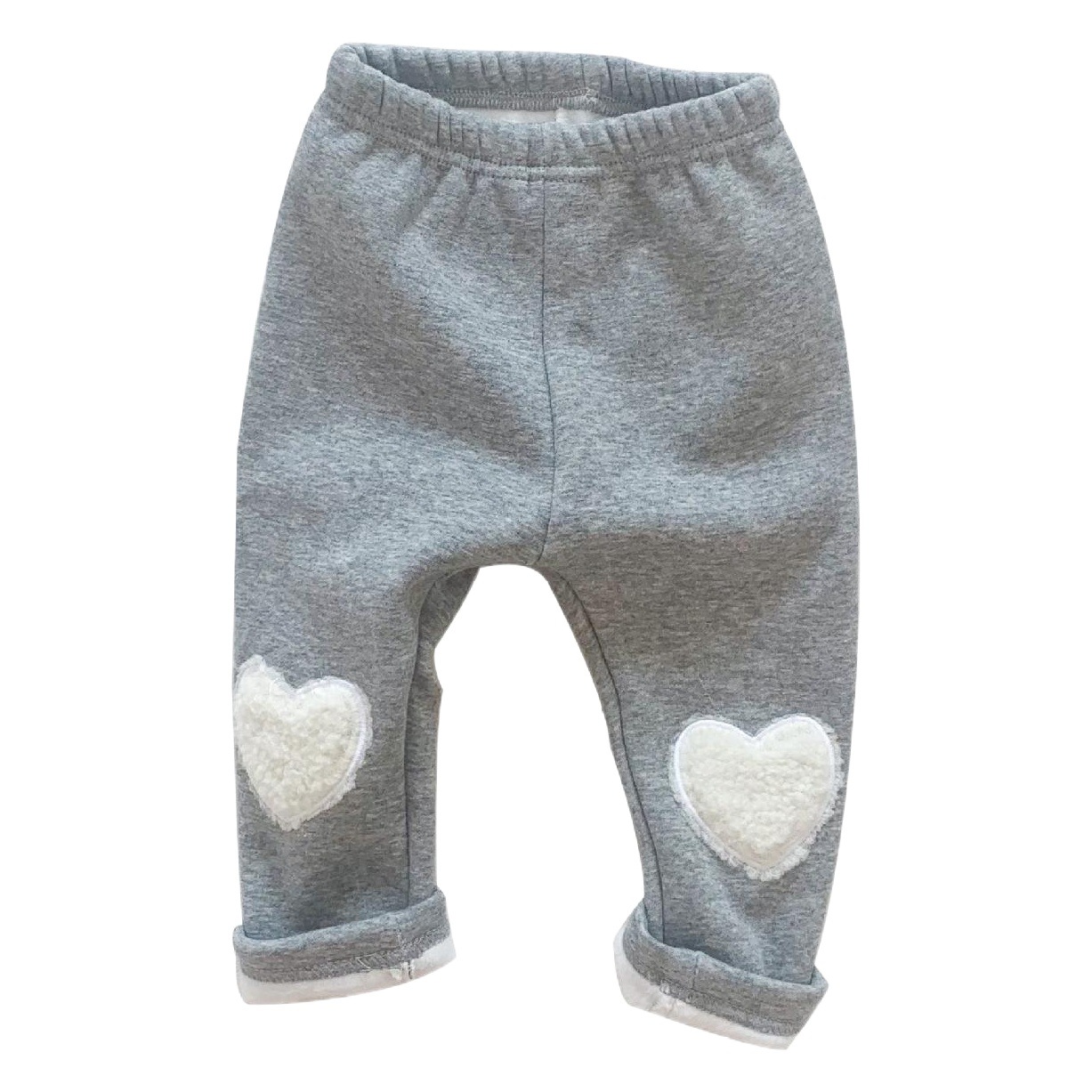 Winter new fleece-lined warm baby leggings Korean style love printed baby pants Bai match Children's Outing pants