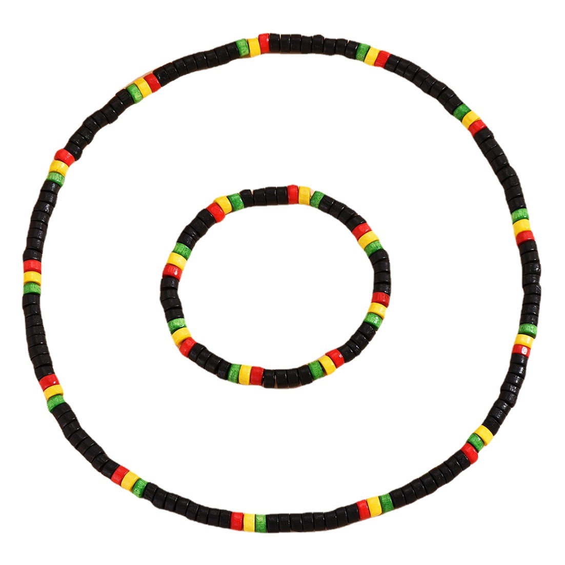 European and American cross-border new wooden bead necklace bracelet combination two-piece suit men's jewelry beaded jewelry wholesale
