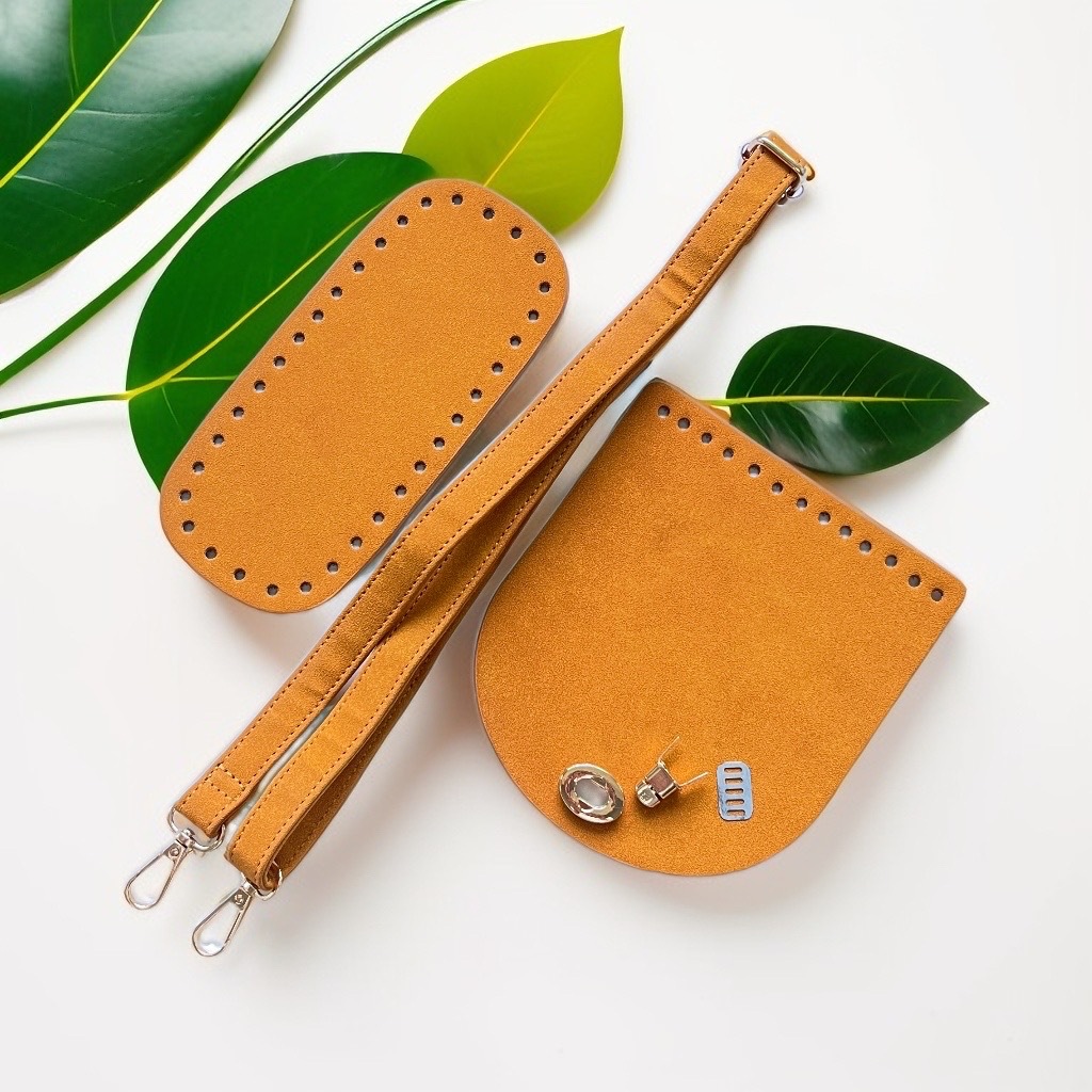 Picture of New Hand-Woven Bag Bottom Cover Long Shoulder Strap Accessories DIY Pin Hook Rattan Homemade Woven Bucket Bag