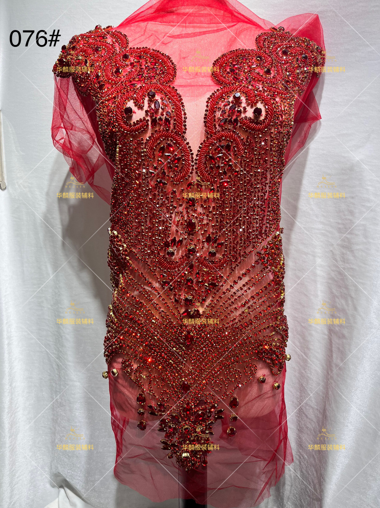 Picture of Hot Selling 18-Color Rhinestone Beading Xiuhe Clothing Applique Mesh Embroider Evening Dress Cutting Patch Cross-Border Wedding Accessories